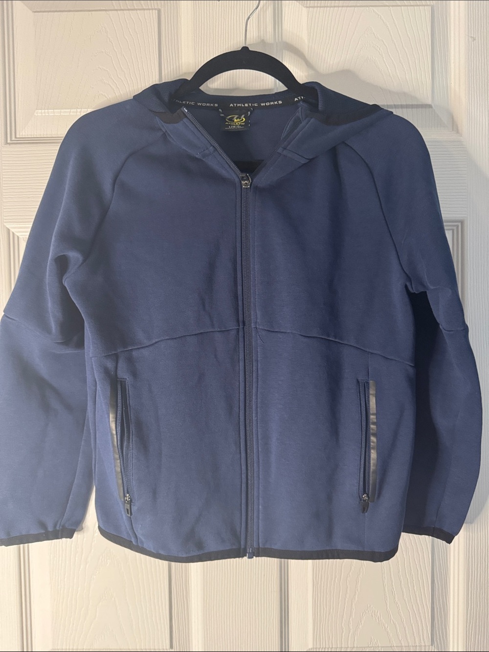 Athletic Works Dark Blue Full-Zip Hooded Jacket